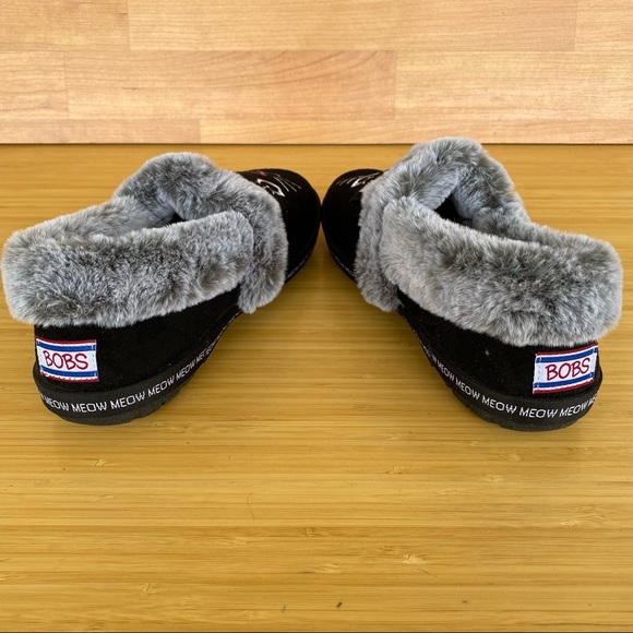 Bobs From Skechers Memory Foam Black Meow cat Women's Shoes Size 8 - Picture 4 of 5